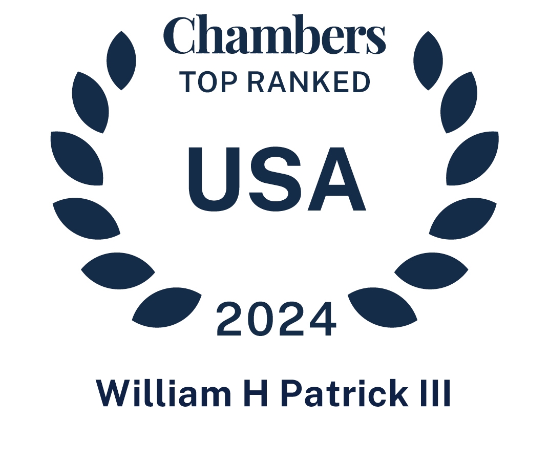 The 2024 Chambers Top Ranked USA logo for William H Patrick III