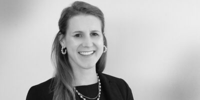 Black and white headshot of litigation associate Virginia Hamrick